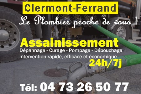assainissement Clermont-Ferrand - vidange Clermont-Ferrand - curage Clermont-Ferrand - pompage Clermont-Ferrand - eaux usées Clermont-Ferrand - camion pompe Clermont-Ferrand