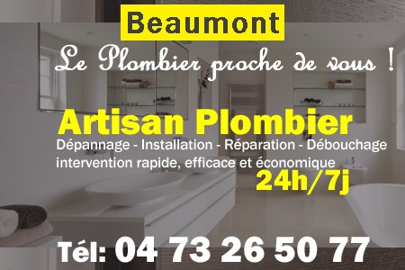 Plombier Beaumont - Plomberie Beaumont - Plomberie pro Beaumont - Entreprise plomberie Beaumont - Dépannage plombier Beaumont