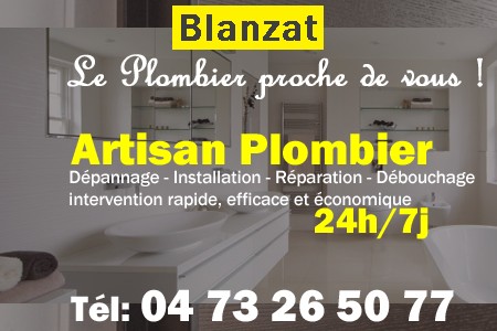 Plombier Blanzat - Plomberie Blanzat - Plomberie pro Blanzat - Entreprise plomberie Blanzat - Dépannage plombier Blanzat