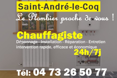 chauffage Saint-André-le-Coq - depannage chaudiere Saint-André-le-Coq - chaufagiste Saint-André-le-Coq - installation chauffage Saint-André-le-Coq - depannage chauffe eau Saint-André-le-Coq