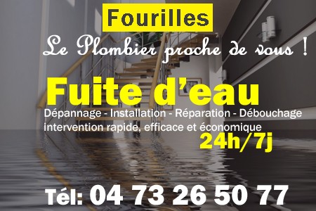 fuite Fourilles - fuite d'eau Fourilles - fuite wc Fourilles - recherche de fuite Fourilles - détection de fuite Fourilles - dépannage fuite Fourilles