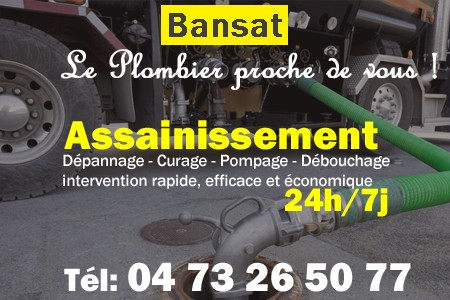 assainissement Bansat - vidange Bansat - curage Bansat - pompage Bansat - eaux usées Bansat - camion pompe Bansat