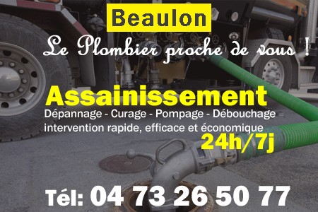 assainissement Beaulon - vidange Beaulon - curage Beaulon - pompage Beaulon - eaux usées Beaulon - camion pompe Beaulon