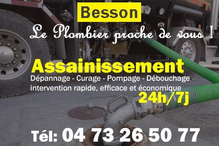 assainissement Besson - vidange Besson - curage Besson - pompage Besson - eaux usées Besson - camion pompe Besson