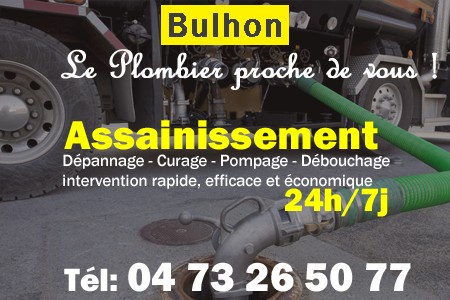 assainissement Bulhon - vidange Bulhon - curage Bulhon - pompage Bulhon - eaux usées Bulhon - camion pompe Bulhon