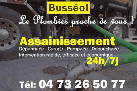 assainissement Busséol - vidange Busséol - curage Busséol - pompage Busséol - eaux usées Busséol - camion pompe Busséol