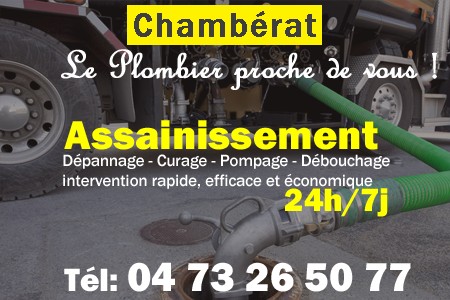 assainissement Chambérat - vidange Chambérat - curage Chambérat - pompage Chambérat - eaux usées Chambérat - camion pompe Chambérat