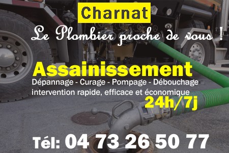 assainissement Charnat - vidange Charnat - curage Charnat - pompage Charnat - eaux usées Charnat - camion pompe Charnat