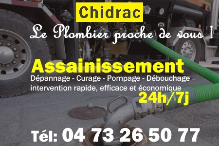 assainissement Chidrac - vidange Chidrac - curage Chidrac - pompage Chidrac - eaux usées Chidrac - camion pompe Chidrac