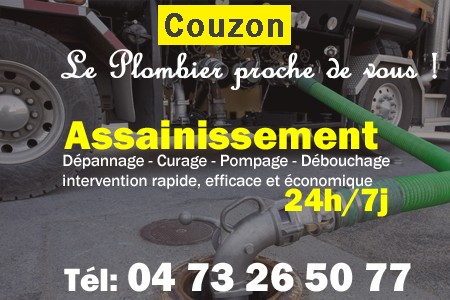 assainissement Couzon - vidange Couzon - curage Couzon - pompage Couzon - eaux usées Couzon - camion pompe Couzon