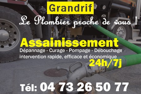 assainissement Grandrif - vidange Grandrif - curage Grandrif - pompage Grandrif - eaux usées Grandrif - camion pompe Grandrif