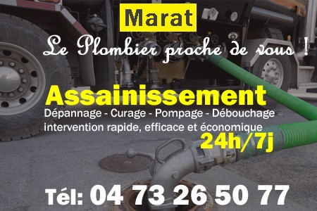 assainissement Marat - vidange Marat - curage Marat - pompage Marat - eaux usées Marat - camion pompe Marat