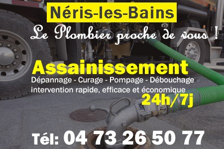assainissement Néris-les-Bains - vidange Néris-les-Bains - curage Néris-les-Bains - pompage Néris-les-Bains - eaux usées Néris-les-Bains - camion pompe Néris-les-Bains