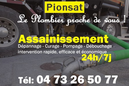 assainissement Pionsat - vidange Pionsat - curage Pionsat - pompage Pionsat - eaux usées Pionsat - camion pompe Pionsat