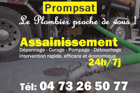 assainissement Prompsat - vidange Prompsat - curage Prompsat - pompage Prompsat - eaux usées Prompsat - camion pompe Prompsat