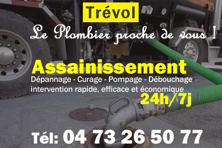 assainissement Trévol - vidange Trévol - curage Trévol - pompage Trévol - eaux usées Trévol - camion pompe Trévol