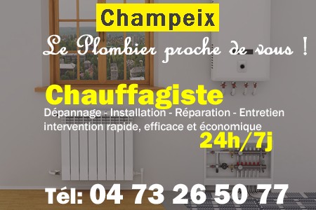 chauffage Champeix - depannage chaudiere Champeix - chaufagiste Champeix - installation chauffage Champeix - depannage chauffe eau Champeix