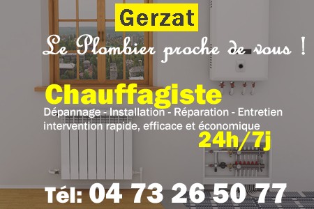 chauffage Gerzat - depannage chaudiere Gerzat - chaufagiste Gerzat - installation chauffage Gerzat - depannage chauffe eau Gerzat