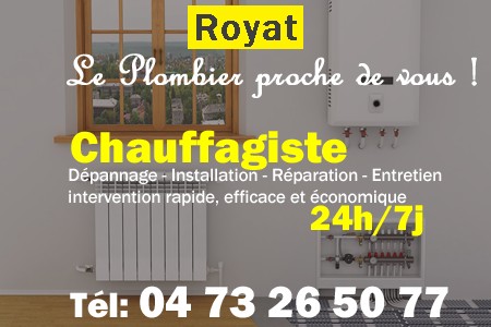 chauffage Royat - depannage chaudiere Royat - chaufagiste Royat - installation chauffage Royat - depannage chauffe eau Royat