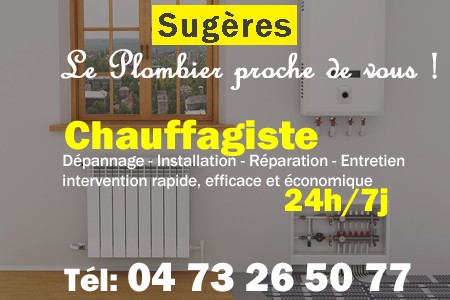 chauffage Sugères - depannage chaudiere Sugères - chaufagiste Sugères - installation chauffage Sugères - depannage chauffe eau Sugères