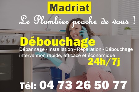 deboucher wc Madriat - déboucher évier Madriat - toilettes bouchées Madriat - déboucher toilette Madriat - furet plomberie Madriat - canalisation bouchée Madriat - évier bouché Madriat - wc bouché Madriat - dégorger Madriat - déboucher lavabo Madriat - debouchage Madriat - dégorgement canalisation Madriat - déboucher tuyau Madriat - degorgement Madriat - débouchage Madriat - plomberie evacuation Madriat