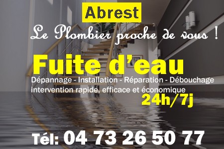 fuite Abrest - fuite d'eau Abrest - fuite wc Abrest - recherche de fuite Abrest - détection de fuite Abrest - dépannage fuite Abrest