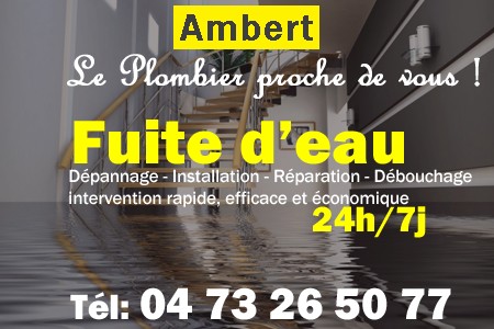 fuite Ambert - fuite d'eau Ambert - fuite wc Ambert - recherche de fuite Ambert - détection de fuite Ambert - dépannage fuite Ambert