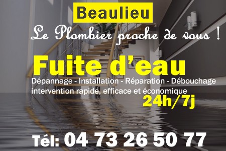 fuite Beaulieu - fuite d'eau Beaulieu - fuite wc Beaulieu - recherche de fuite Beaulieu - détection de fuite Beaulieu - dépannage fuite Beaulieu