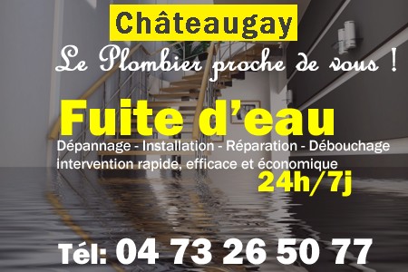 fuite Châteaugay - fuite d'eau Châteaugay - fuite wc Châteaugay - recherche de fuite Châteaugay - détection de fuite Châteaugay - dépannage fuite Châteaugay