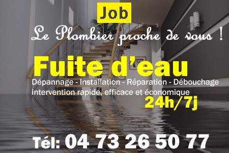 fuite Job - fuite d'eau Job - fuite wc Job - recherche de fuite Job - détection de fuite Job - dépannage fuite Job