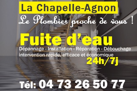 fuite La Chapelle-Agnon - fuite d'eau La Chapelle-Agnon - fuite wc La Chapelle-Agnon - recherche de fuite La Chapelle-Agnon - détection de fuite La Chapelle-Agnon - dépannage fuite La Chapelle-Agnon