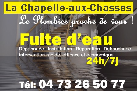 fuite La Chapelle-aux-Chasses - fuite d'eau La Chapelle-aux-Chasses - fuite wc La Chapelle-aux-Chasses - recherche de fuite La Chapelle-aux-Chasses - détection de fuite La Chapelle-aux-Chasses - dépannage fuite La Chapelle-aux-Chasses