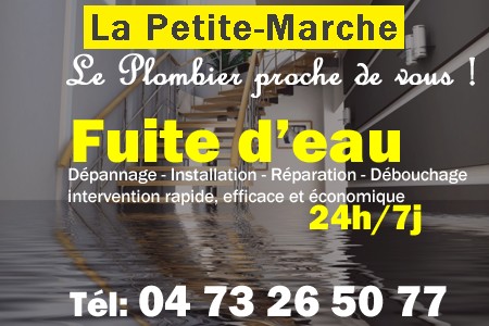 fuite La Petite-Marche - fuite d'eau La Petite-Marche - fuite wc La Petite-Marche - recherche de fuite La Petite-Marche - détection de fuite La Petite-Marche - dépannage fuite La Petite-Marche