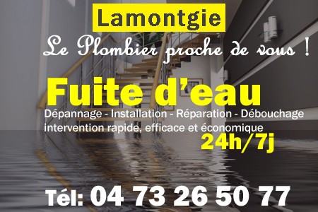 fuite Lamontgie - fuite d'eau Lamontgie - fuite wc Lamontgie - recherche de fuite Lamontgie - détection de fuite Lamontgie - dépannage fuite Lamontgie