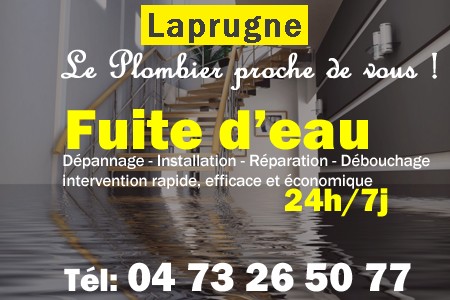 fuite Laprugne - fuite d'eau Laprugne - fuite wc Laprugne - recherche de fuite Laprugne - détection de fuite Laprugne - dépannage fuite Laprugne