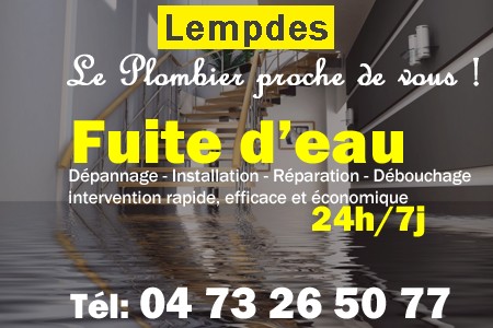 fuite Lempdes - fuite d'eau Lempdes - fuite wc Lempdes - recherche de fuite Lempdes - détection de fuite Lempdes - dépannage fuite Lempdes