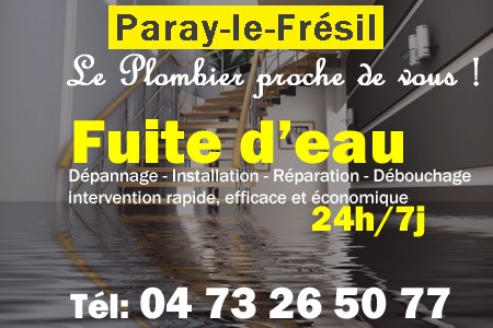 fuite Paray-le-Frésil - fuite d'eau Paray-le-Frésil - fuite wc Paray-le-Frésil - recherche de fuite Paray-le-Frésil - détection de fuite Paray-le-Frésil - dépannage fuite Paray-le-Frésil