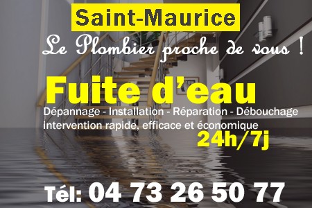 fuite Saint-Maurice - fuite d'eau Saint-Maurice - fuite wc Saint-Maurice - recherche de fuite Saint-Maurice - détection de fuite Saint-Maurice - dépannage fuite Saint-Maurice