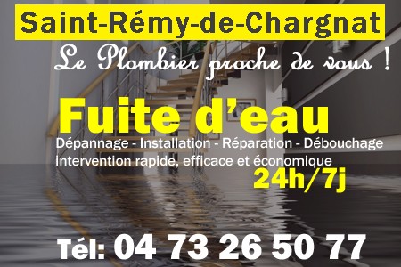 fuite Saint-Rémy-de-Chargnat - fuite d'eau Saint-Rémy-de-Chargnat - fuite wc Saint-Rémy-de-Chargnat - recherche de fuite Saint-Rémy-de-Chargnat - détection de fuite Saint-Rémy-de-Chargnat - dépannage fuite Saint-Rémy-de-Chargnat