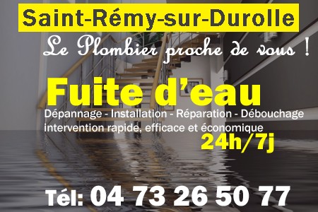 fuite Saint-Rémy-sur-Durolle - fuite d'eau Saint-Rémy-sur-Durolle - fuite wc Saint-Rémy-sur-Durolle - recherche de fuite Saint-Rémy-sur-Durolle - détection de fuite Saint-Rémy-sur-Durolle - dépannage fuite Saint-Rémy-sur-Durolle