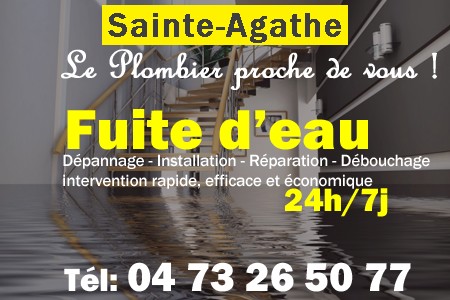 fuite Sainte-Agathe - fuite d'eau Sainte-Agathe - fuite wc Sainte-Agathe - recherche de fuite Sainte-Agathe - détection de fuite Sainte-Agathe - dépannage fuite Sainte-Agathe
