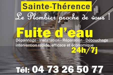 fuite Sainte-Thérence - fuite d'eau Sainte-Thérence - fuite wc Sainte-Thérence - recherche de fuite Sainte-Thérence - détection de fuite Sainte-Thérence - dépannage fuite Sainte-Thérence
