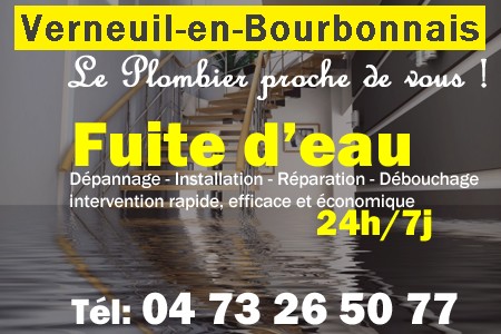 fuite Verneuil-en-Bourbonnais - fuite d'eau Verneuil-en-Bourbonnais - fuite wc Verneuil-en-Bourbonnais - recherche de fuite Verneuil-en-Bourbonnais - détection de fuite Verneuil-en-Bourbonnais - dépannage fuite Verneuil-en-Bourbonnais