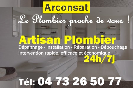Plombier Arconsat - Plomberie Arconsat - Plomberie pro Arconsat - Entreprise plomberie Arconsat - Dépannage plombier Arconsat