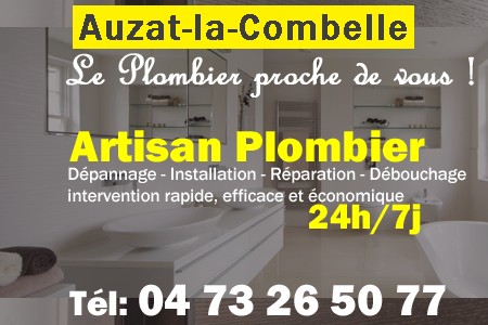 Plombier Auzat-la-Combelle - Plomberie Auzat-la-Combelle - Plomberie pro Auzat-la-Combelle - Entreprise plomberie Auzat-la-Combelle - Dépannage plombier Auzat-la-Combelle