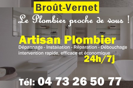 Plombier Broût-Vernet - Plomberie Broût-Vernet - Plomberie pro Broût-Vernet - Entreprise plomberie Broût-Vernet - Dépannage plombier Broût-Vernet