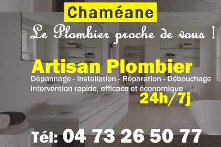 Plombier Chaméane - Plomberie Chaméane - Plomberie pro Chaméane - Entreprise plomberie Chaméane - Dépannage plombier Chaméane