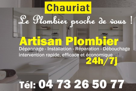 Plombier Chauriat - Plomberie Chauriat - Plomberie pro Chauriat - Entreprise plomberie Chauriat - Dépannage plombier Chauriat