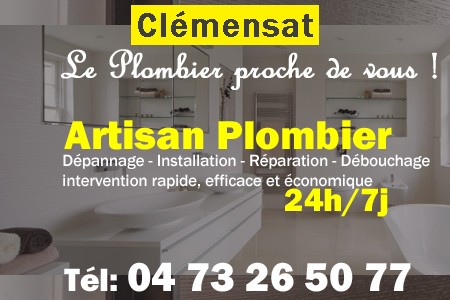 Plombier Clémensat - Plomberie Clémensat - Plomberie pro Clémensat - Entreprise plomberie Clémensat - Dépannage plombier Clémensat