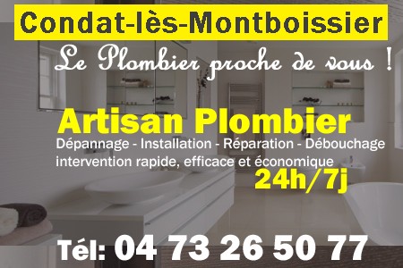 Plombier Condat-lès-Montboissier - Plomberie Condat-lès-Montboissier - Plomberie pro Condat-lès-Montboissier - Entreprise plomberie Condat-lès-Montboissier - Dépannage plombier Condat-lès-Montboissier